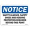Signmission OSHA Sign, Glasses Shoes And Hearing, 24in X 18in Plastic, 24" W, 18" H, Landscap OS-NS-P-1824-L-18203 - alternate 1